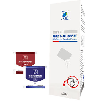 Système de nettoyage de lait de détergent professionnel poudre pour machine à café automatique 10g*5bag
